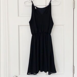 LUSH dress size XS black sleeveless halter blouson skater